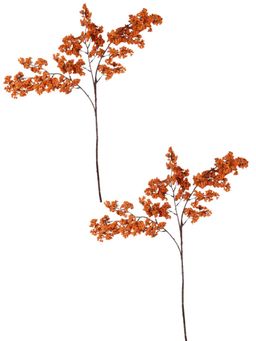 Tayhaa - Orange & Brown 2 Pieces Carnation Blooming Branches Artificial Flower