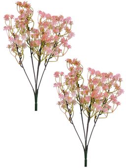 Tayhaa - Peach and Green 2 Pieces Blossom Artificial Flowers