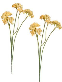 Tayhaa - Yellow & Green 2 Pieces Statice Artificial Flower