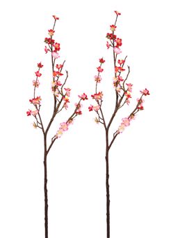 Tayhaa - Pink & Brown 2 Pieces Cherry Blossoms Artificial Flower