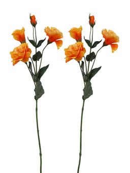 Tayhaa - Orange & Green 2 Pieces Carnation Stems Artificial Flower