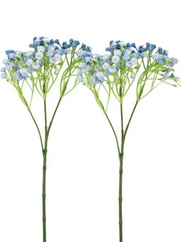 Tayhaa - Blue & Green 2 Pieces Gypsophilia Breath Bunch Artificial Flower
