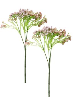 Tayhaa - Pink & Green 2 Pieces Gypsophilia Babys Breath Artificial Flower