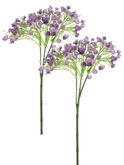 Tayhaa - Purple and Green 2 Pieces Gypsophilia Artificial Flowers With Pot