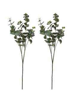 Tayhaa - Green & Brown 2 Pieces Eucalyptus Stems Artificial Flower
