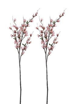 Tayhaa - Pink and Brown 2 Pieces Magnolia Artificial Flower