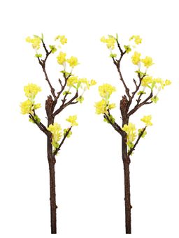Tayhaa - Yellow and Green 2 Pieces Begonia Artificial Flower