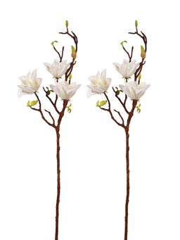 Tayhaa - White and Yellow Lily 2 Pieces Artificial Flower