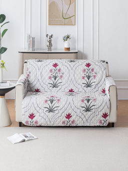 House of Quirk - Anti-Slip Sofa Cover with Pocket Couch Protector - Mughal Buta