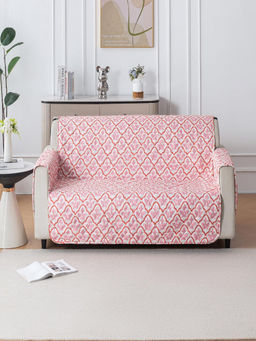 House of Quirk - Anti-Slip Sofa Cover with Pocket Couch Protector - Pink Blush