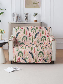 House of Quirk - Anti-Slip Sofa Cover with Pocket Couch Protector - Royal Peacock