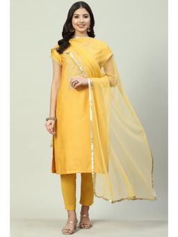 Biba - Mustard Printed Suit (Set of 3)