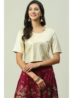 Biba - Beige Printed Crop Top