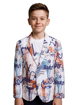 CAVIO - Multi-Color Cotton Blend Printed Blazer With T-Shirt