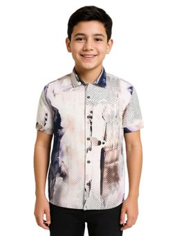 CHARCHIT - Cream Cotton Blend Floral Shirt