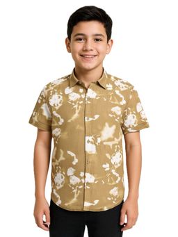 CHARCHIT - Mustard Cotton Blend Floral Shirt