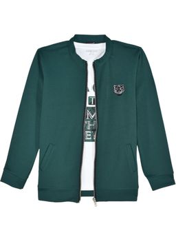 CHARCHIT - Green Cotton Solid Shirt With T-Shirt