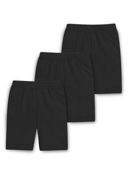 Trampoline - Black Cotton Lycra Solid Cycling Shorts (Pack of 3)