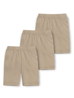 Trampoline - Beige Cotton Lycra Solid Cycling Shorts (Pack of 3)