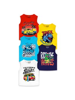 Trampoline - Multi-Color Cotton Blend Printed T-Shirts (Pack of 5)