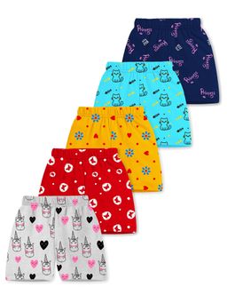 Trampoline - Multi-Color Cotton Blend Printed Shorts (Pack of 5)