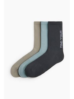 H&M - Men Turquoise 3-Pack Sports Socks With Drymove