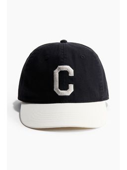 H&M - Men Black Embroidered-Motif Cotton Cap