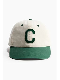 H&M - Men Green Embroidered-Motif Cotton Cap