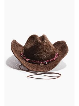H&M - Women Brown Straw Cowboy Hat