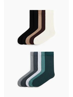 H&M - Men Turquoise 10-Pack Socks With Lycra®