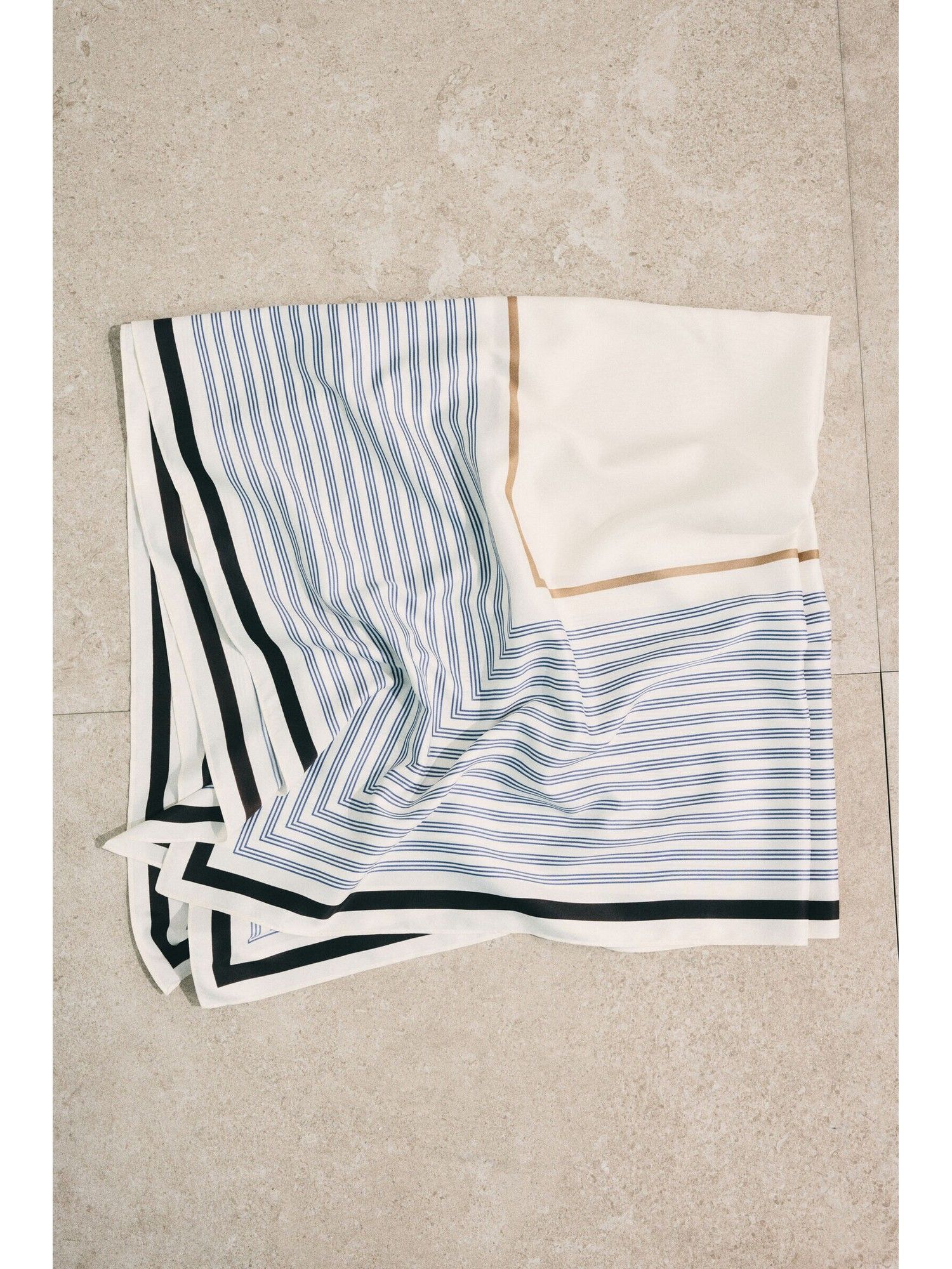 h&m Women Blue Patterned Scarf-picture-16