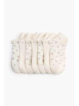 H&M - Women White 7-Pack Trainer Socks