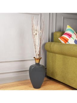 De Maison Decor - "Urn Deidra" Dim Grey Brass Vase