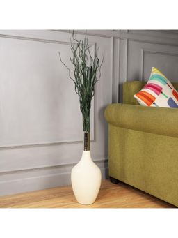De Maison Decor - Slender Deidra Fawn White Brass Vase