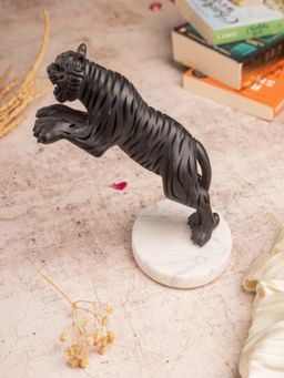Homearte - Attacking Tiger Showpiece with Marble Base