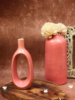 WEAVING HOMES - Pink Contour & Pink Tall Vase Combo With Pink Color