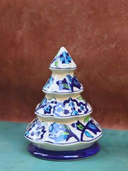 WEAVING HOMES - White & Blue Christmas Tree With White & Blue Color