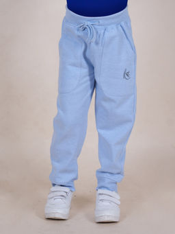 KiddoPanti - Blue Solid Fleece Joggers
