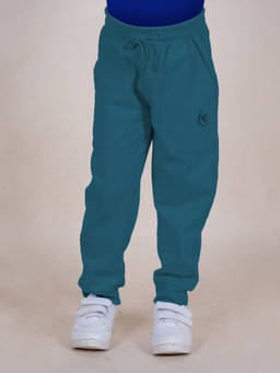 KiddoPanti - Teal Solid Fleece Joggers