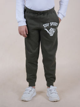 KiddoPanti - Boys Grey Printed Straight Pocket Joggers