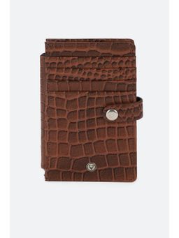 Allen Solly - Men Brown Textured Genuine Leather Wallet