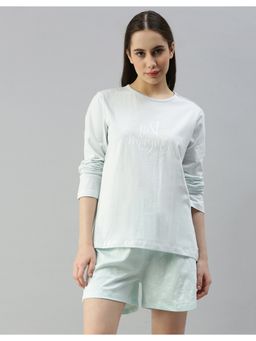 JUNEBERRY - Women Ice Blue Stylish T-Shirt & Shorts (Set of 2)