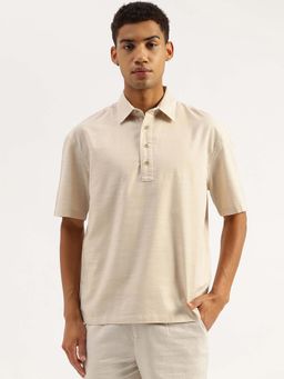 United Colors of Benetton - Men Beige Solid Polo T-Shirt