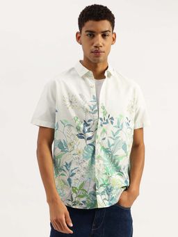 United Colors of Benetton - Men White Floral Casual Shirt