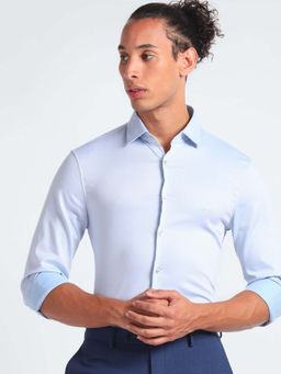 Calvin Klein - Men Blue Self Design Formal Shirt