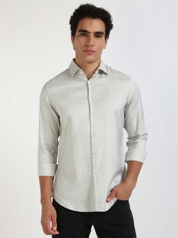 Calvin Klein - Men Grey Self Design Casual Shirt