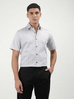 Calvin Klein - Men Grey Checks Formal Shirt