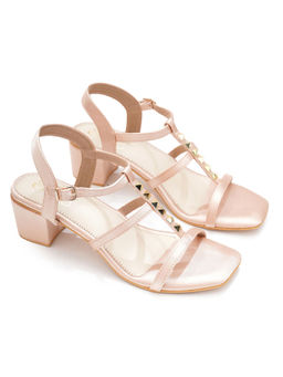 Sole House - Glam Goddess Peach Block Heels