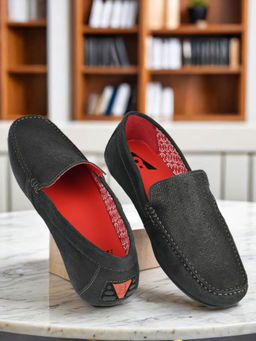 V8 by Ruosh - The Seti Black Suede Men Casual Loafers
