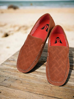 V8 by Ruosh - The Seti Tan Suede Men Casual Loafers
